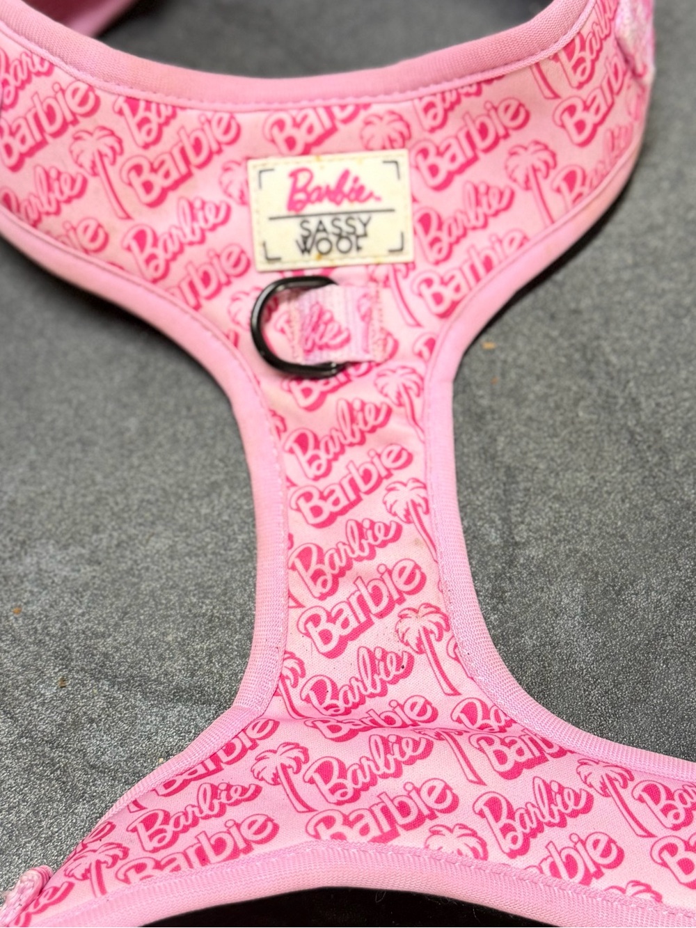 Sassy Woof Barbie Pink Logo medium Dog Harness